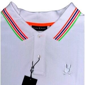 Psycho Bunny Mens 4XLT Athens Pique White Short Sleeve Polo Big and Tall NWT
